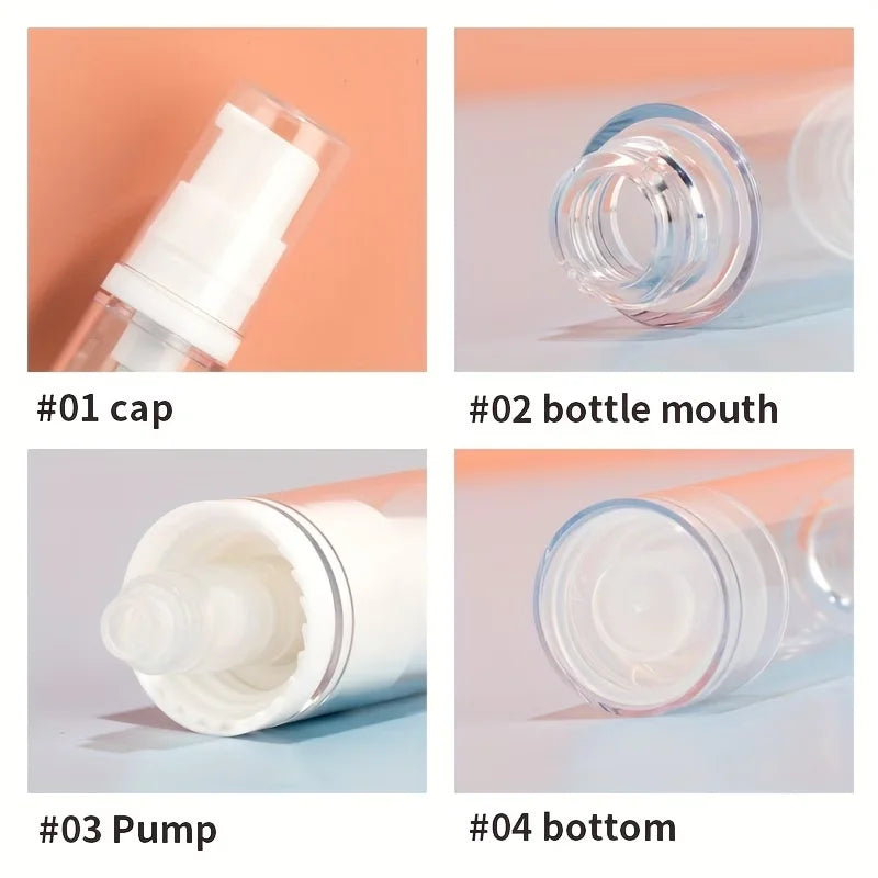 Transparent air-reusable filling cream liquid spray non-pneumatic vacuum pump portable wash care product sample packaging
