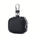 Earbud Carrying Case Small Compatible with PU Leather Earphone Case Protective Storage Pouch Bag with Mesh Pocket & Keychain for