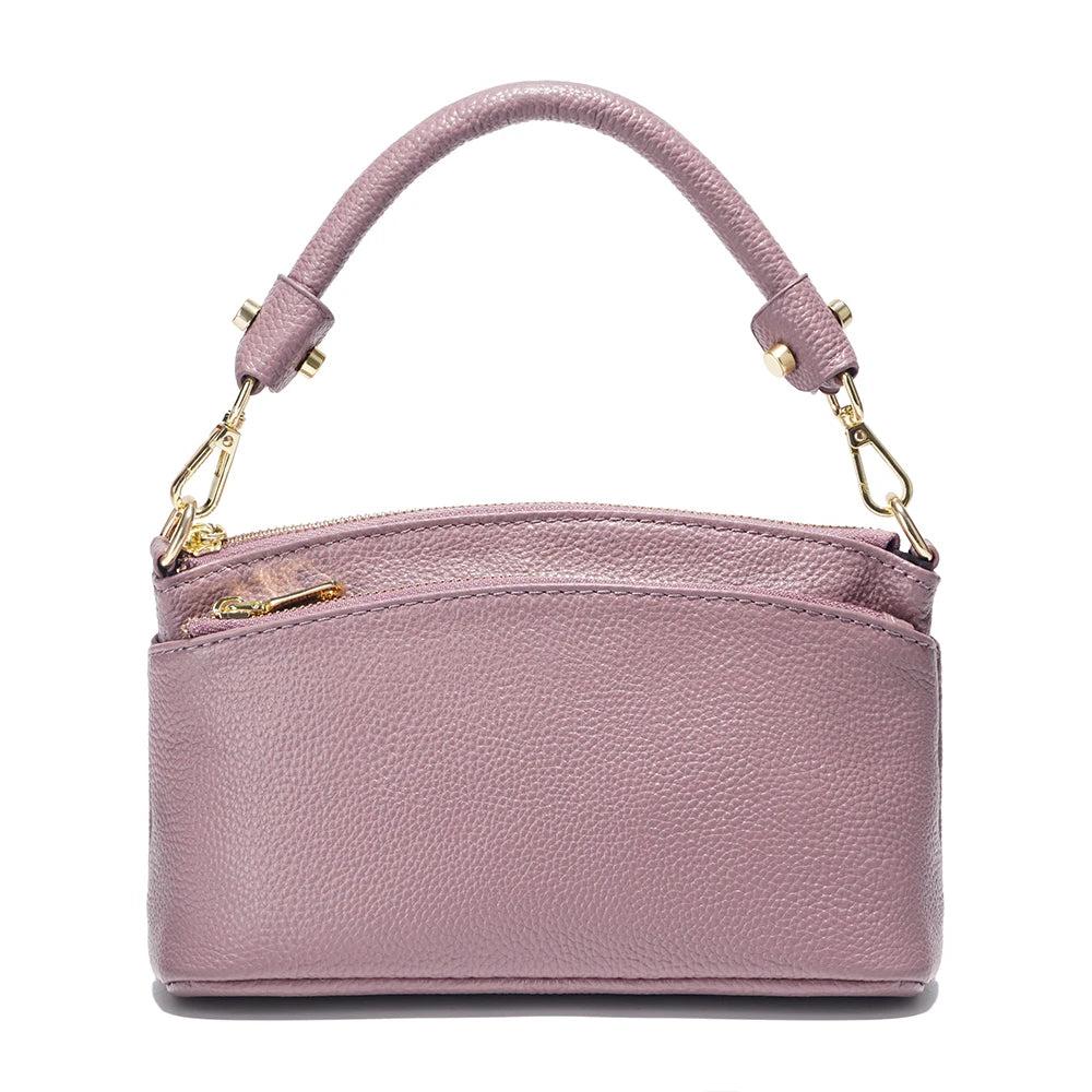 Zency Women Blue Red Bag Soft Genuine Leather Zipper Cowhide Leather Shoulder Bag Ladies Crossbody Small Handbag Satchels Sac