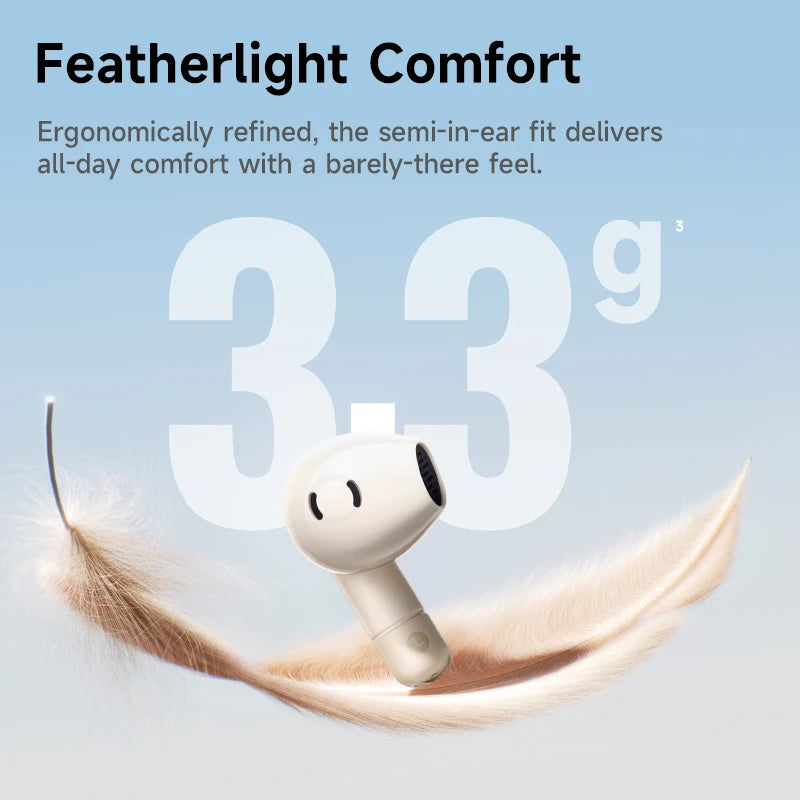 Baseus Bass BS2 Lite True Wireless Earbuds Bluetooth 6.0 Semi-in-Ear Earphones 2-Mic AI ENC 40H Playtime IP55 SuperBass Ear buds