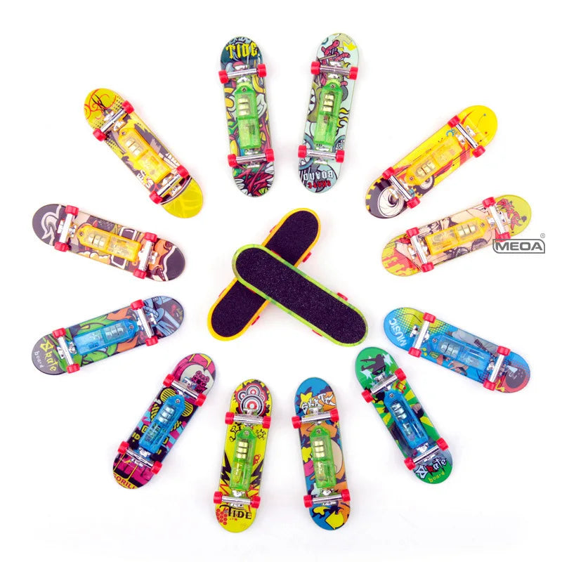Profession Finger Boarding DIY Ramp Park Finger Scooter Finger Skateboard with Metal Bridge Skate Trucks Kid Pocket Toys Gift