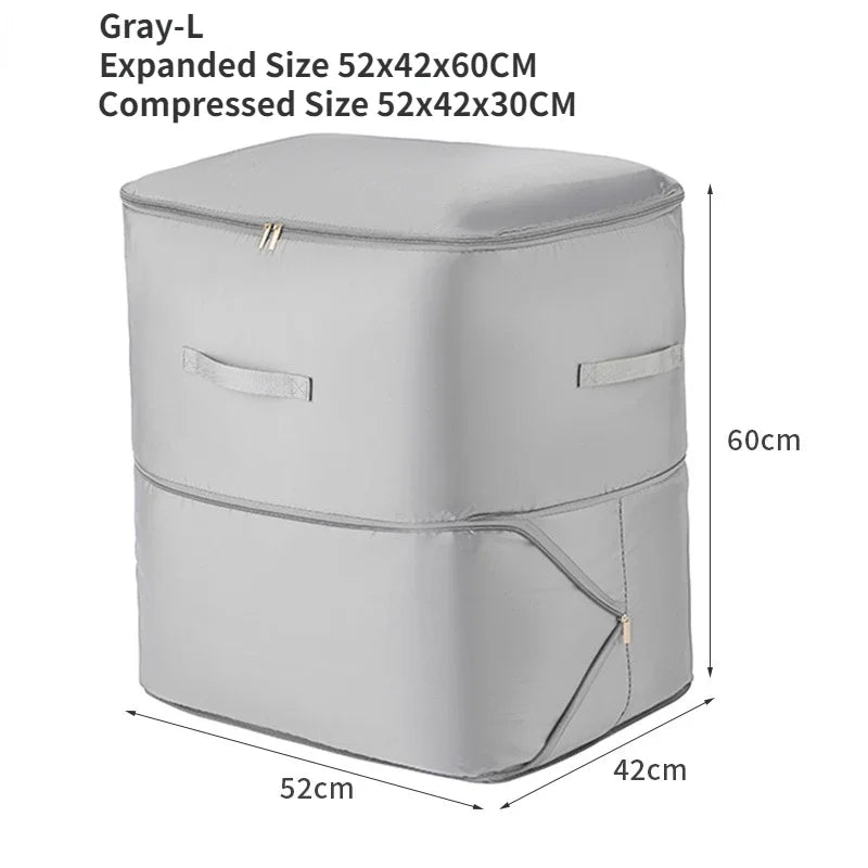 Large Compression Bag Quilt Clothes Closet Cabinet Organizer Storagepouch Ultra Space Saving Self Compression Organizer