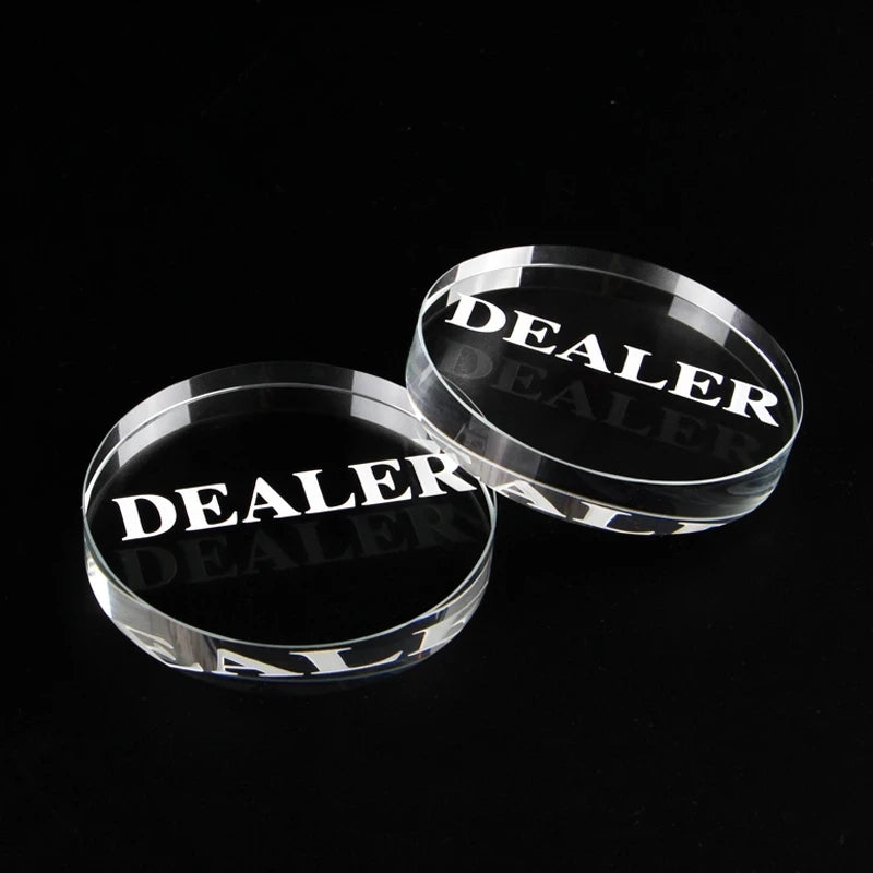 1 Clear Crystal DEALER Size 58*10mm/2.28*0.39in Dealer Texas Game Accessories Board Game Entertainment
