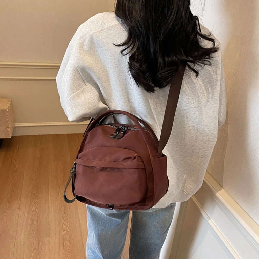 Women Lightweight Sling Bag Large Capacity Casual Crossbody Bag Solid Color Versatile Shoulder Bag Travel Shopping Work Date Bag