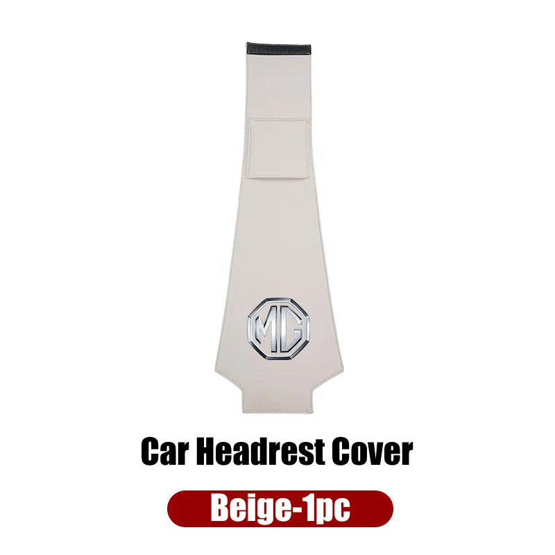 Car Headrest Storage Cover Leather Neck Pillowcase For Morris Garages MG 6 3 5 7 TF ZR ZS HS GS GT Hector RX5 RX8 350 550 Gundam