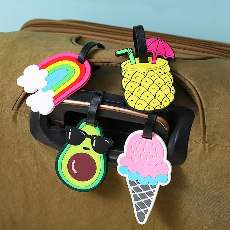 Travel Accessories Creative Baggage Boarding Tags Luggage Tag Cartoon Car Bus Aircraft Suitcase ID Addres Holder Portable Label