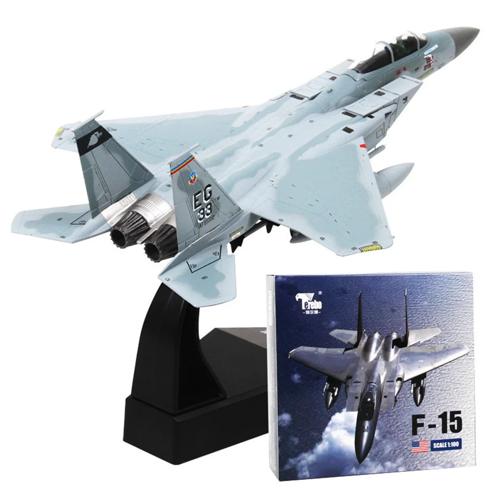 1Set 1:100 Scale F-15 Grumman Tomcat Fighter Attack US Navy Metal Alloy Military Airplane Model Collection Souvenir Xmas Gifts