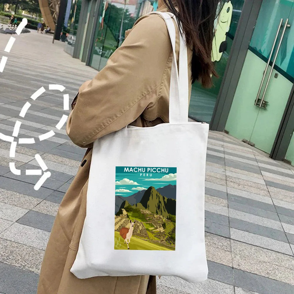 Kyiv Ukraine Milan Rio De Janeiro San Diego Santorini Greece Sydney Tokyo Women Canvas Shoulder Cotton Tote Bag Shopping Handbag