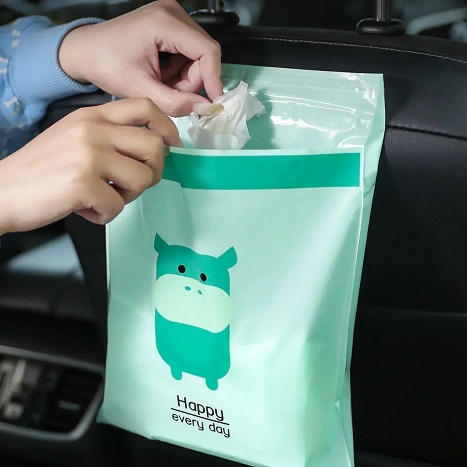 Hot 2/15pcs/pack Adhesive Car Trash Bag Disposable Car Interior Hanging Multi-Functional Clean Bag Small Plastic Bag Car Garbage
