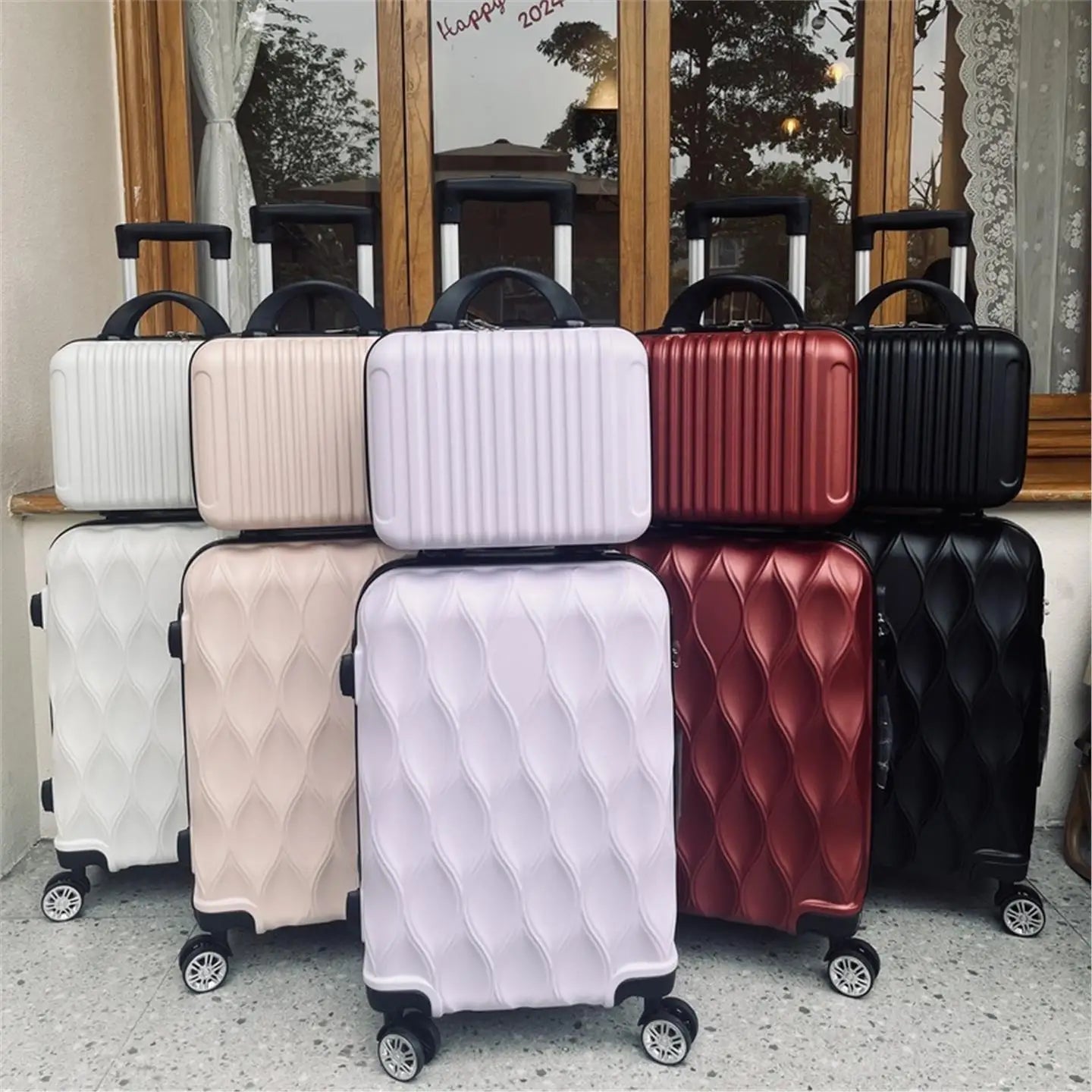 Four-Piece Set ABS Universal Wheel Luggage Travel Suitcase Carry-On Bag Set for Travel And Business Trip in 14202428 Inches