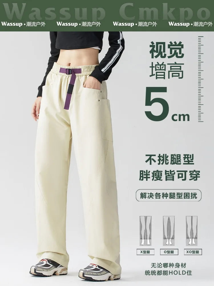 WASSUP CMKPO American machete assault pants women's new wide-leg overalls outdoor hiking waterproof mountaineering pants Casual