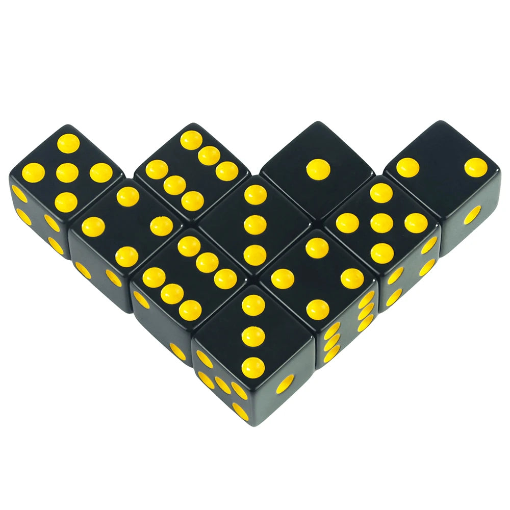 6 Sided Square Corner Dice 16mm D6 with Standard Dots Game Dice for Board Games, Casino Games & Tabletop RPG or Teaching Math