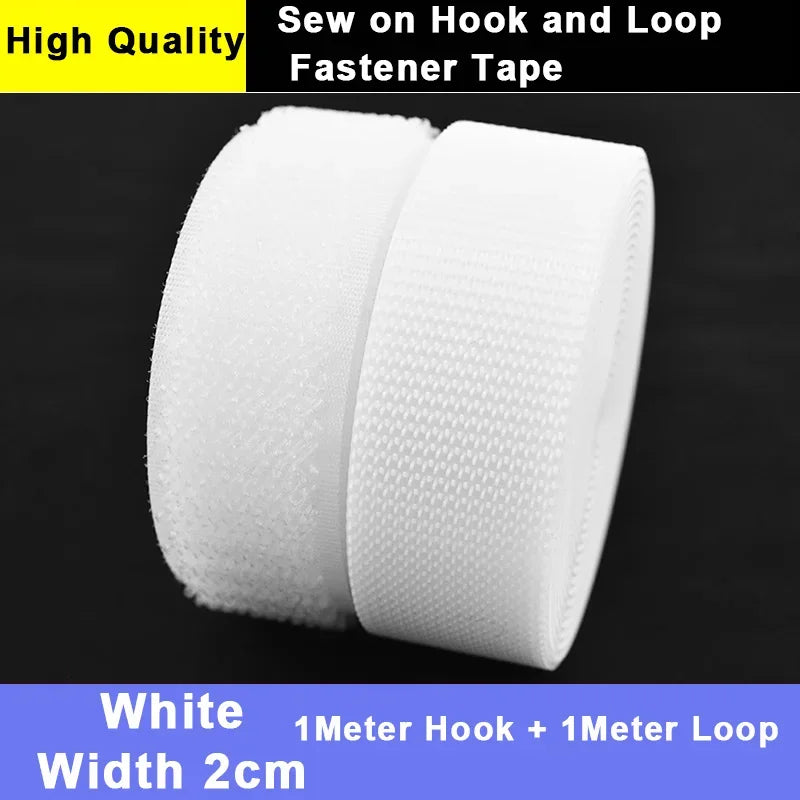 1M Sew on Hook and Loop Fastener Tape Non Adhesive Super Soft Loop Fabric Tape for Crafts DIY Sewing 20/25/30/38/50/100mm Wide