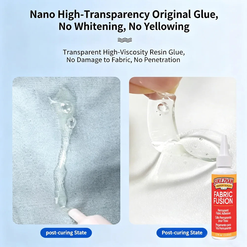 110ml Fabric Glue Permanent Fabric Adhesive for Clothing DIY Craft Repair Fast Dry Washable Glue for Cotton Leather SIKEZHAN