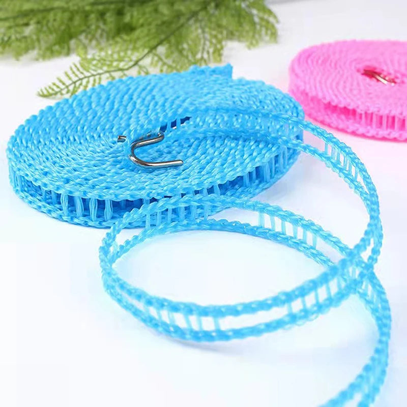 【D】Portable Wind-Resistant Clothesline 5m/10m Fence-Style Drying Rack for Indoor Outdoor Travel Use