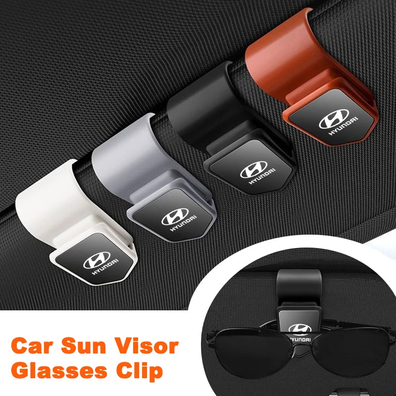 New Car Sun Visor Glasses Clip Sunglasses Card Holder For Hyundai Genesis N-LINE I10 I20 I30 I40 IX20 IX35 Kona Getz Veloster