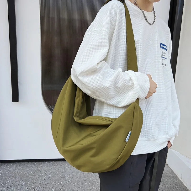 2025 New Extra Big Unisex crossbody bag Large Capacity Casual shoulder bags Solid Hobos big hand bags Nylon Travel Women bags