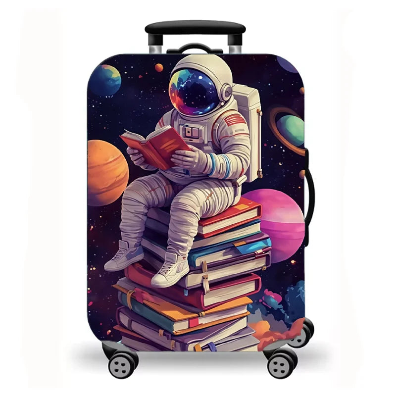 Luggage Cover, Anime Fantasy Cosmic Art Print Stretch Suitcase Protector for Travel, Sci-Fi Character Design