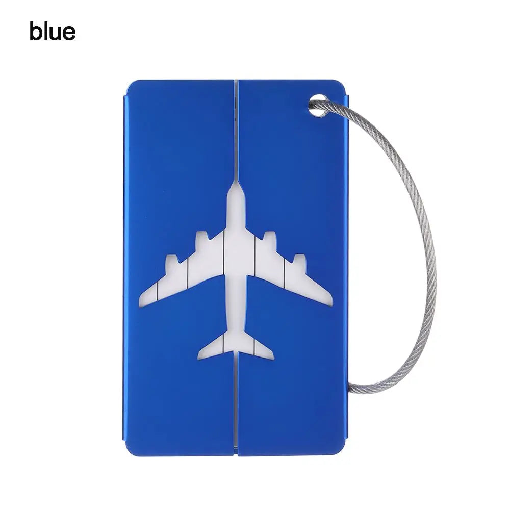Aluminium Travel Luggage Tags Reusable Suitcase Baggage Labels Holiday Suitcase Labels Travel Bag ID Plane Identifier With Ropes