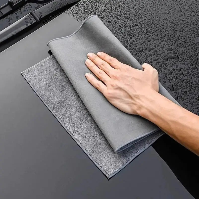 1pcs Suede Car Cleaning Towel Thickened Absorbent Lint-free Double-sided Glass Wiping Cloth for Auto Home Cleaning