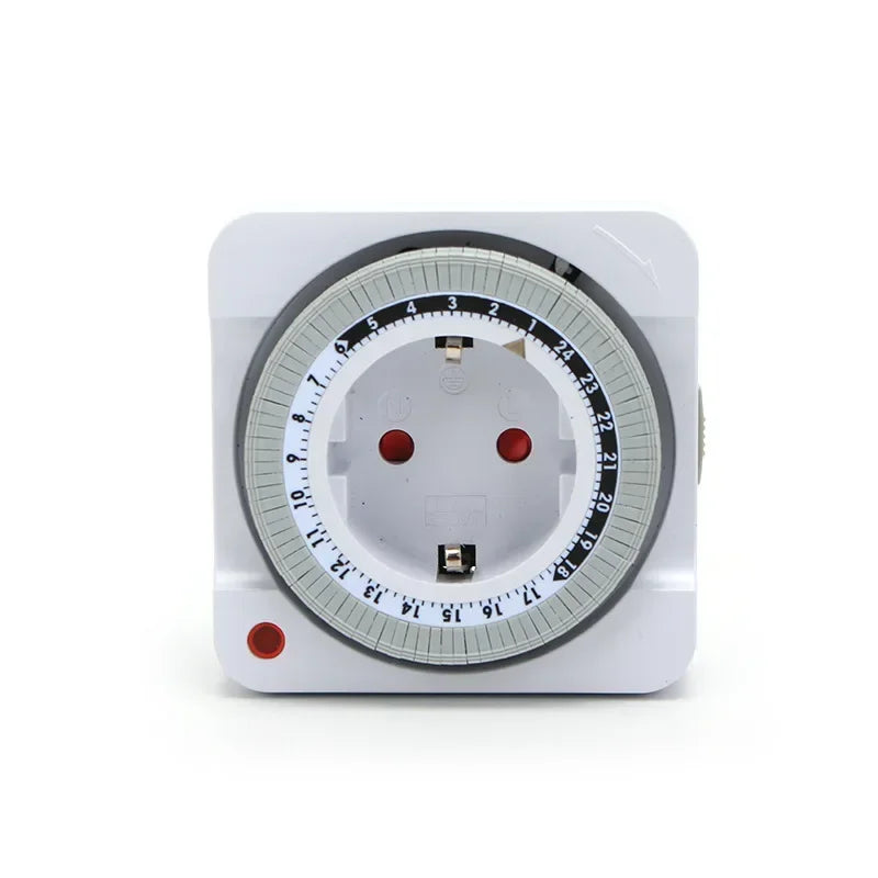 Mechanical Timer Socket EU Plug 24H Countdown Auto Power Off Programmable Cycle Energy Saving Indoor