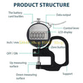 D84F Digital Thickness Gauge 0.001mm/0.00005" 12.7mm/0.5" Electronic Micrometer Thick