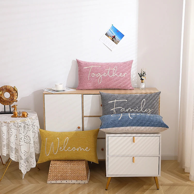 1 Pillow Set/Only 1 Pillowcase-Home Decor Embroidered 35x60cm Pillowcase Pillow Cover With Hidden Zipper