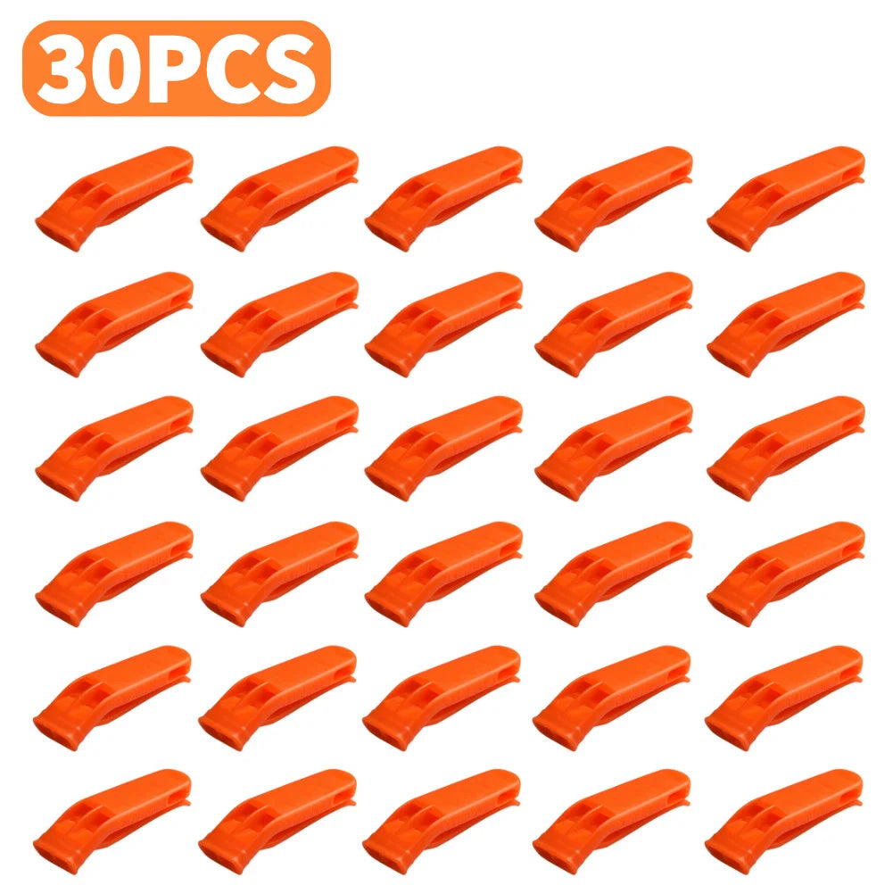 1-50pcs Sports Whistle Multifunction Outdoor Emergency Whistle Double Pipe Rescue Whistle Plastic for Camping Hiking