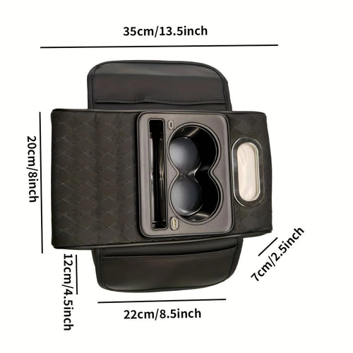1 Car Armrest Box with Usb+Type-C Interface, Multi-Color, Universal, All-In-One, Comes with a Pack of Tissues