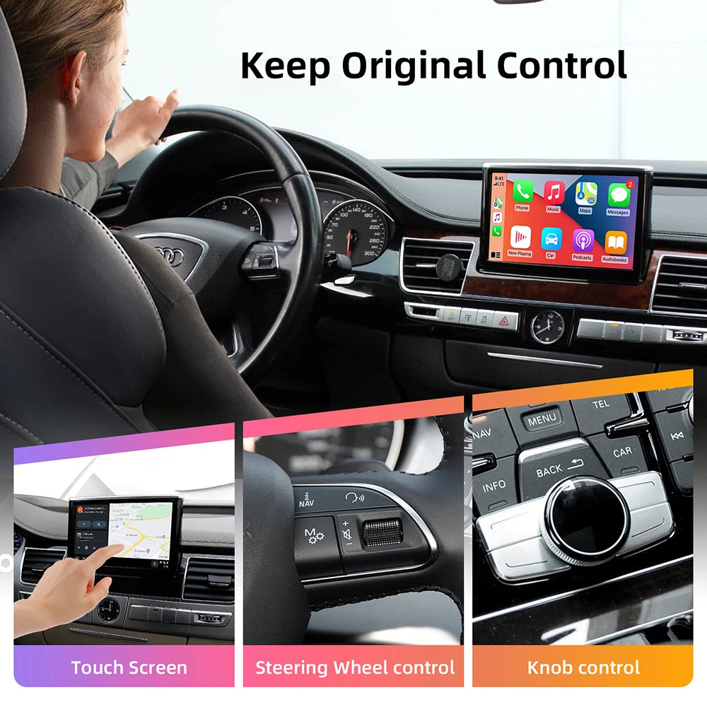 ANYFAR Wireless CarPlay Android Auto Interface for Audi A8 2012-2015 MMI 3G with AirPlay Mirror Link Car Play Functions