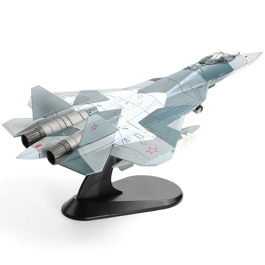 Su-57 Snow Split Version Fighter Model 1:100 Die-Cast Metal Military Aircraft Collection Gift