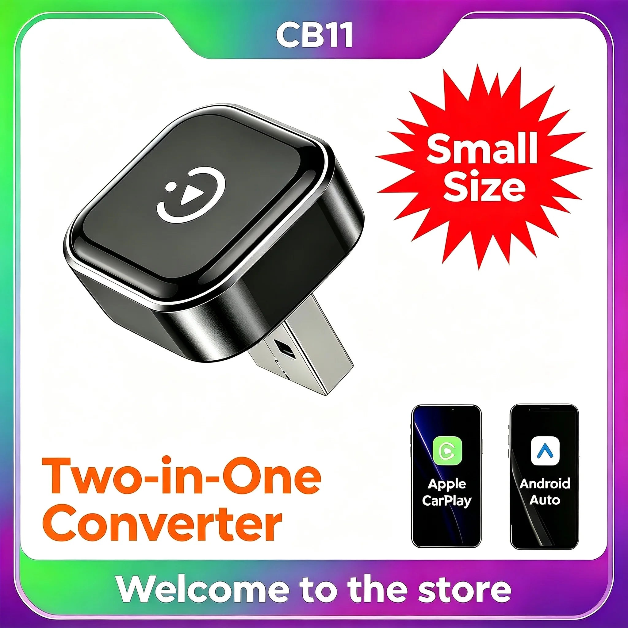 in 1 Wireless CarPlay Android Auto Adapter USB A Type-C Dual Dongle Convert Factory Wired Car Play to Wireless Plug and Play Ca