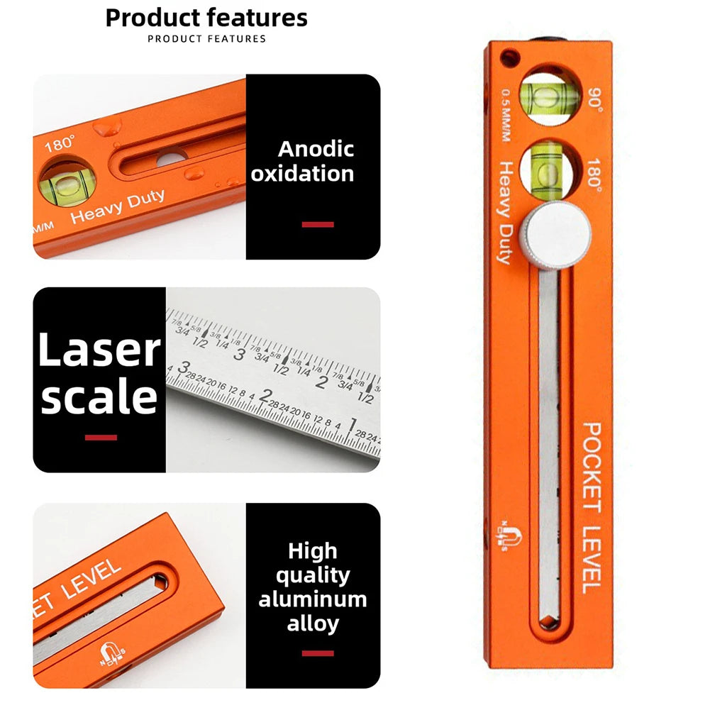 Multi-Role Foldable Depth Measuring Ruler Woodworking Multi-Angle Marking Ruler Adjustable Positioning Scribing Protractor Tools
