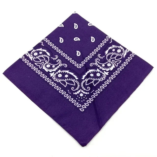 1/2/4PCS New Fashion Hip Hop 100% Cotton Bandana Square Scarf 55cm*55cm Black Red Paisley Headband Printed For Women/Men
