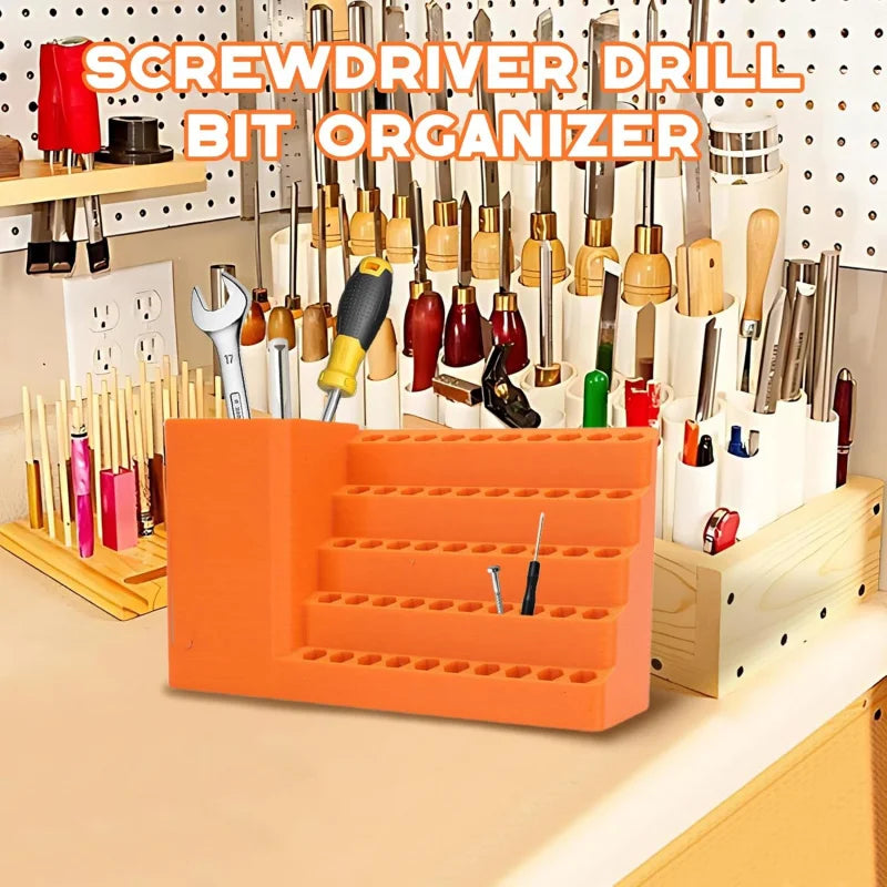 50-Hole 1/4 Inch Impact Driver Bit Holder Organizer Durable Tool Box for DIY Workshop Hex Screwdriver Bit Storage Box