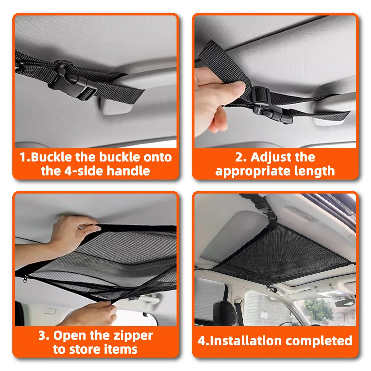 YONGRUN Car Roof Storage Organizer Car Roof Cargo Net Strong Load-Bearing Net Large Capacity Saves Space Car Roof Net Storage