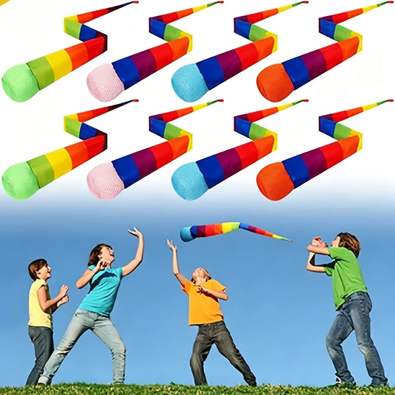 3/1PCS EVA Foam Rainbow Flying Tail Ball Outdoor Throwing Game Toy Soft Catch Toss Toy for Boys Girls