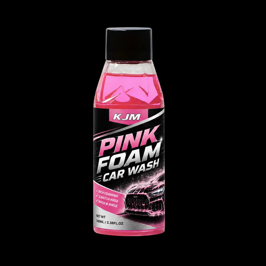 LJM Pink Snow Foam Car Wash Soap 100ML 1:100 Concentrated Lubricating Fast Dry Auto Detailing Shampoo