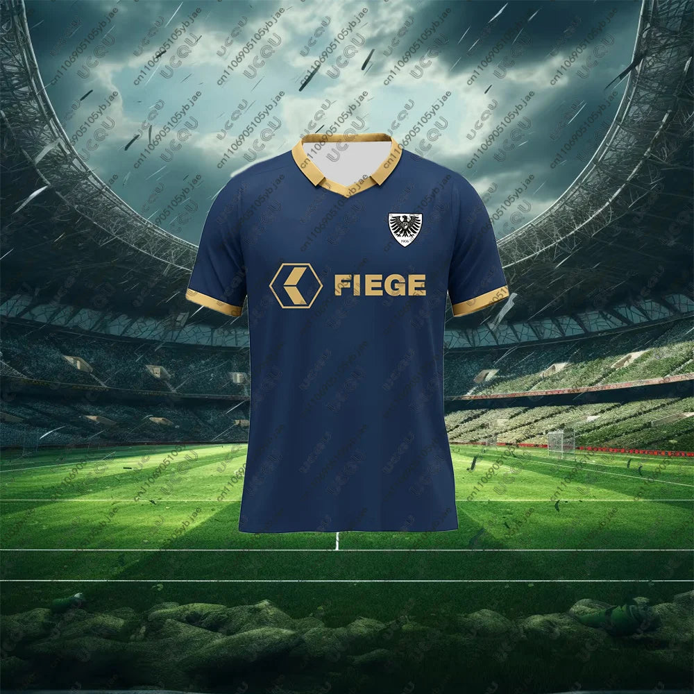 2025-26 Men Kids Boys Male Training Top Adult Home Jersey Soccer Game P-Preußen Sports M-Münster Away Breathable Football Jersey