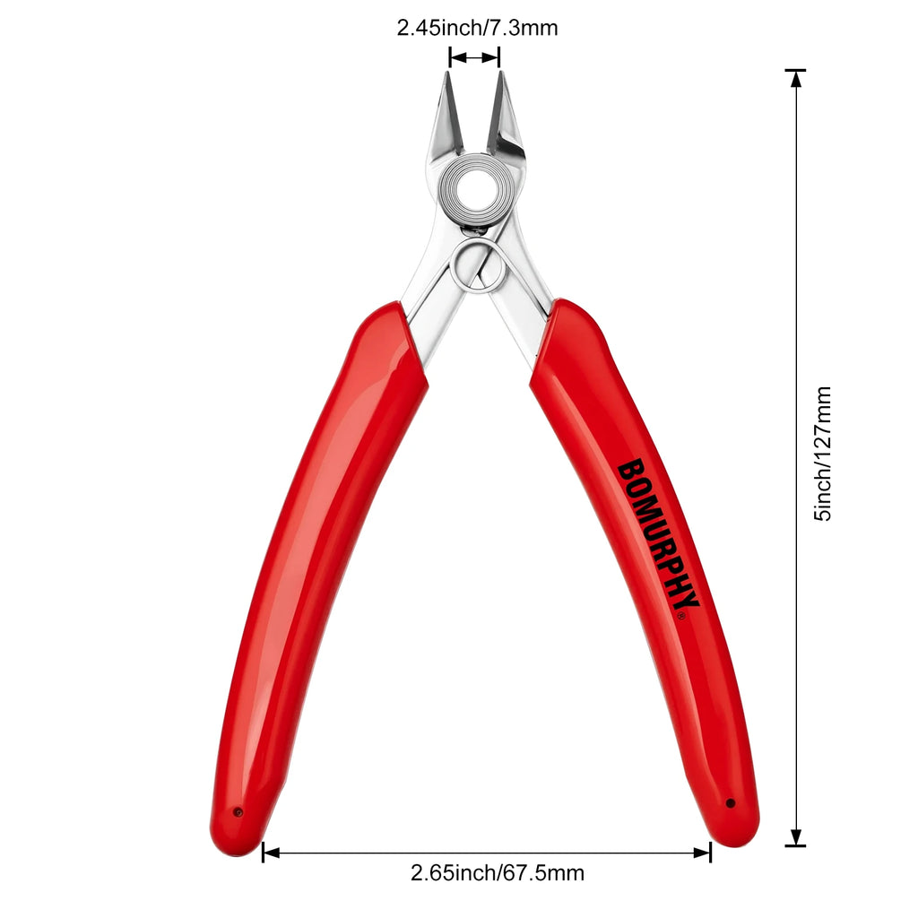 BOMURPHY Diagonal Pliers Precision Wire Cutters Nipper for Electronic Repair DIY Craft Cutting Tools