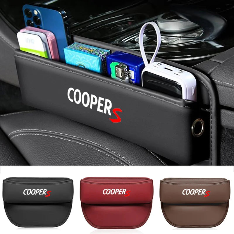 Car Front Seat Slit Catcher Side Seat Gap Filler Organizer Special Seat Crevice Storage Box for Mini Coopers R55 R56 R60 R61 F54