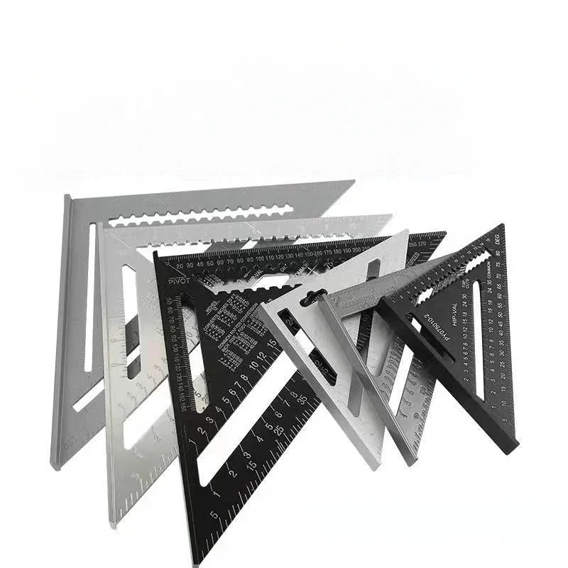 Aluminium Alloy Triangle Ruler Gauge Precision Woodworking Measuring Tools 7 Inch Metric 12 Inch Metric Triangle Ruler