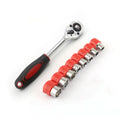 24 Teeth 1/4" Drive Quick Release Ratchet Socket Wrench Hand Repairing Tool with 8 pcs 5-12mm Socket Wrench