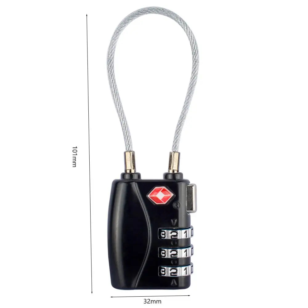Anti-Theft Portable Cable Luggage Lock TSA Customs Lock Customs Code Lock Smart Combination Lock Padlock with Steel Cable