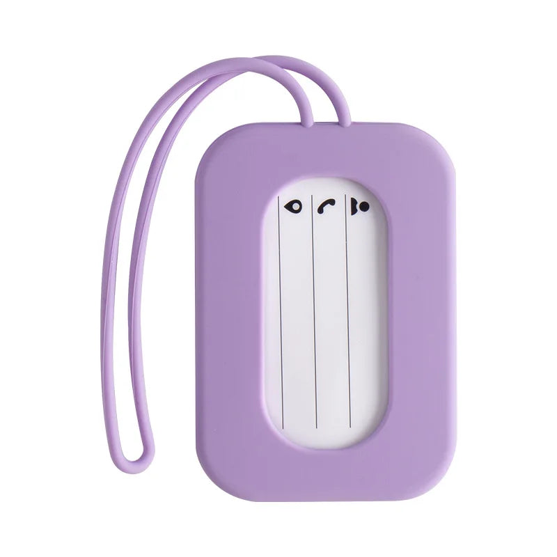Silicone Travel Luggage Tags Name & ID Card Holder Solid Color Suitcase Label Baggage Boarding Bag Tag Travel Accessories