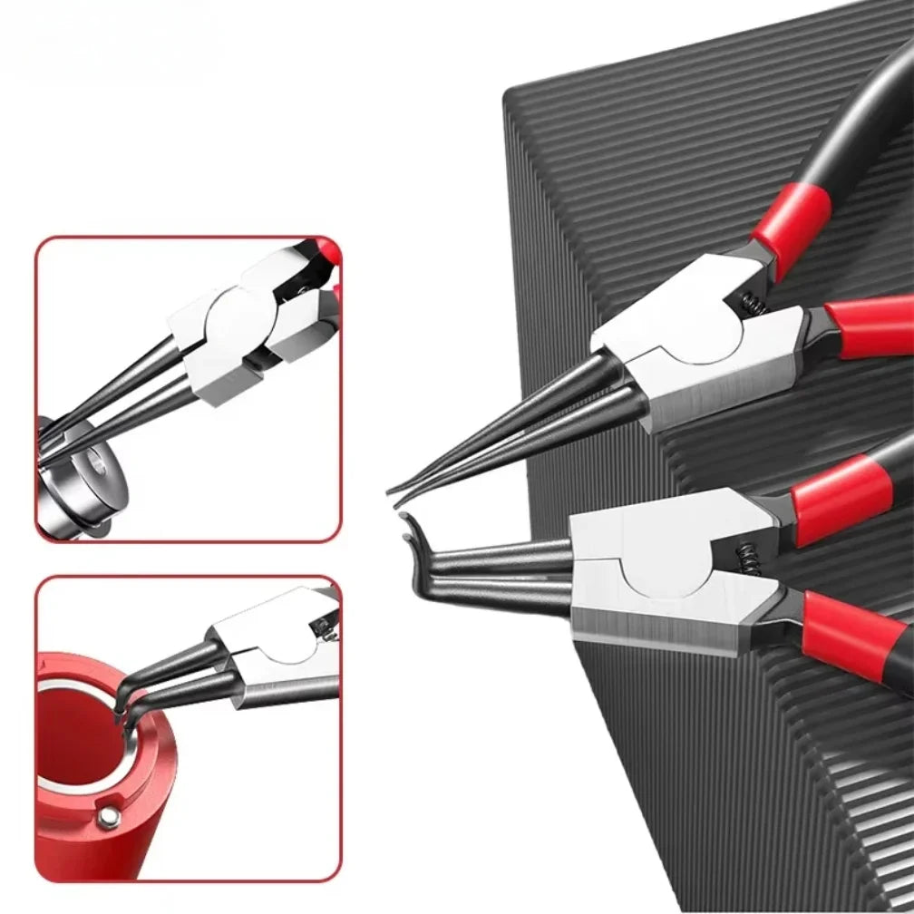 5-In Circlip Pliers, Needle Nose Pliers, Retaining Ring Pliers, for Removing Installing Puller Locking Rings Shafts