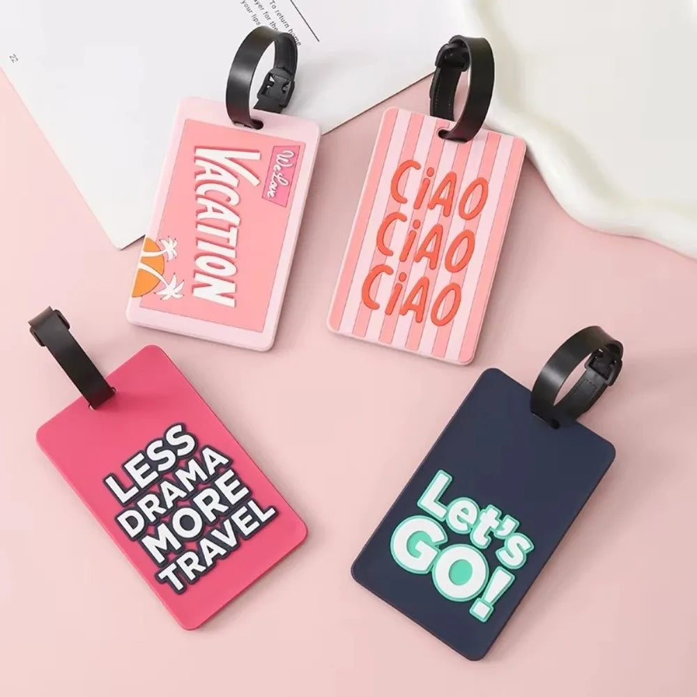 Creative Silicone Luggage Tag Letter Style Durable Bag Tag Waterproof Lightweight Name Address Label