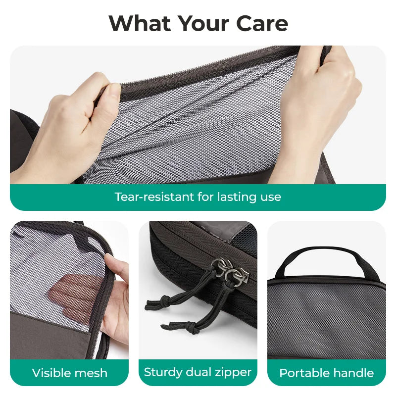 BAGSMART 6PC Compression Packing Cubes Large Capacity Travel Storage Bag Portable Luggage Organizers for Clothes