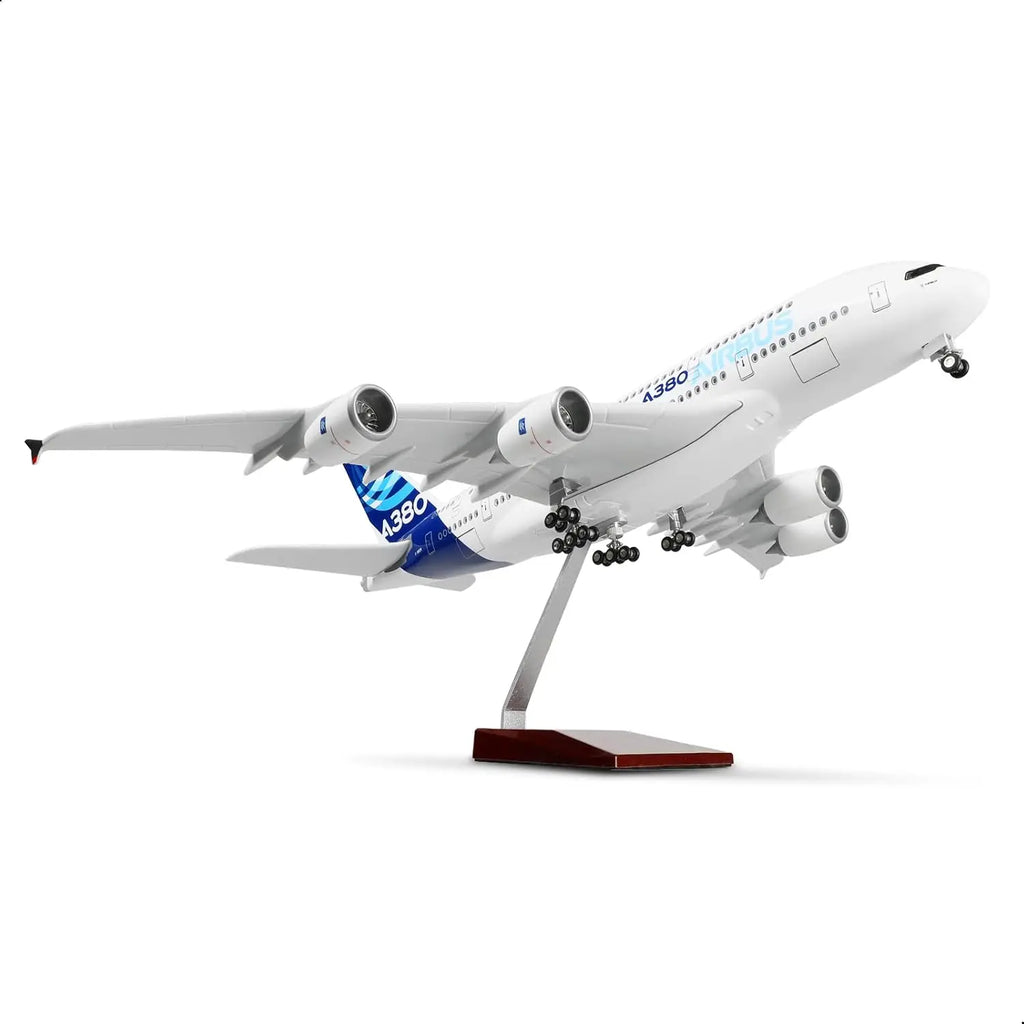 1/160 Scale Prototype A380 Airplane Model Toy Kit Die-cast Resin Airplane Model with Stand Wheel for Collections and Displays