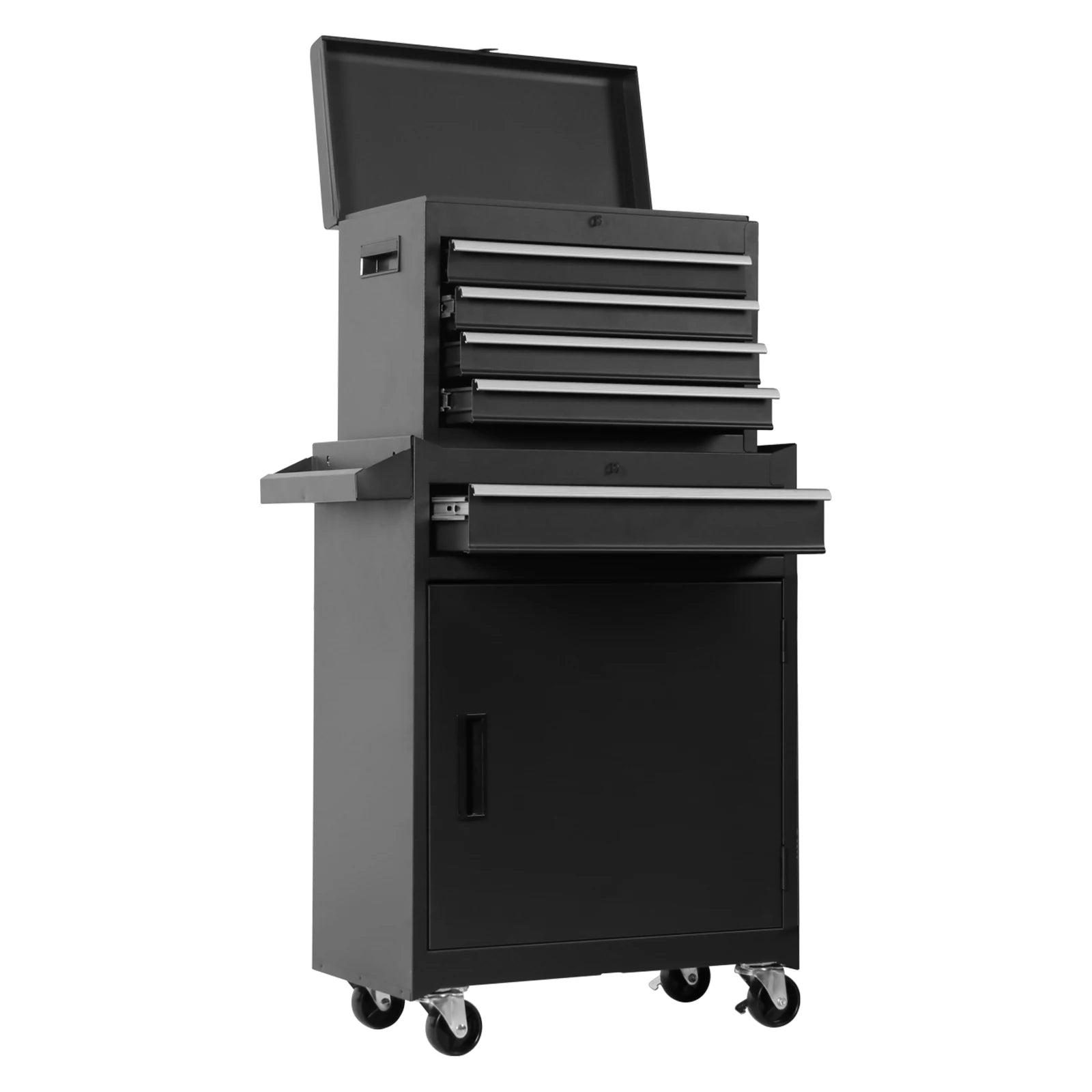 Lockable Mechanic Tool Box with Double Door & Wheels Storage Cabinet Large Capacity Mechanic Tool Container for Garage Tool Room